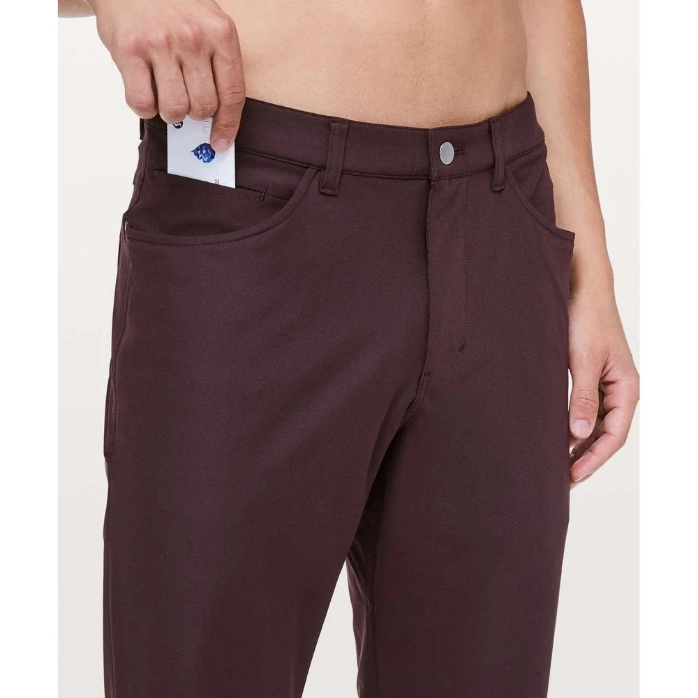 Lululemon ABC Pant‎ Slim Warpstreme Dark Red Maroon 5-Pocket Technical Pants 34